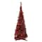 6ft. Unlit Red Tinsel Pop-Up Artificial Christmas Tree
